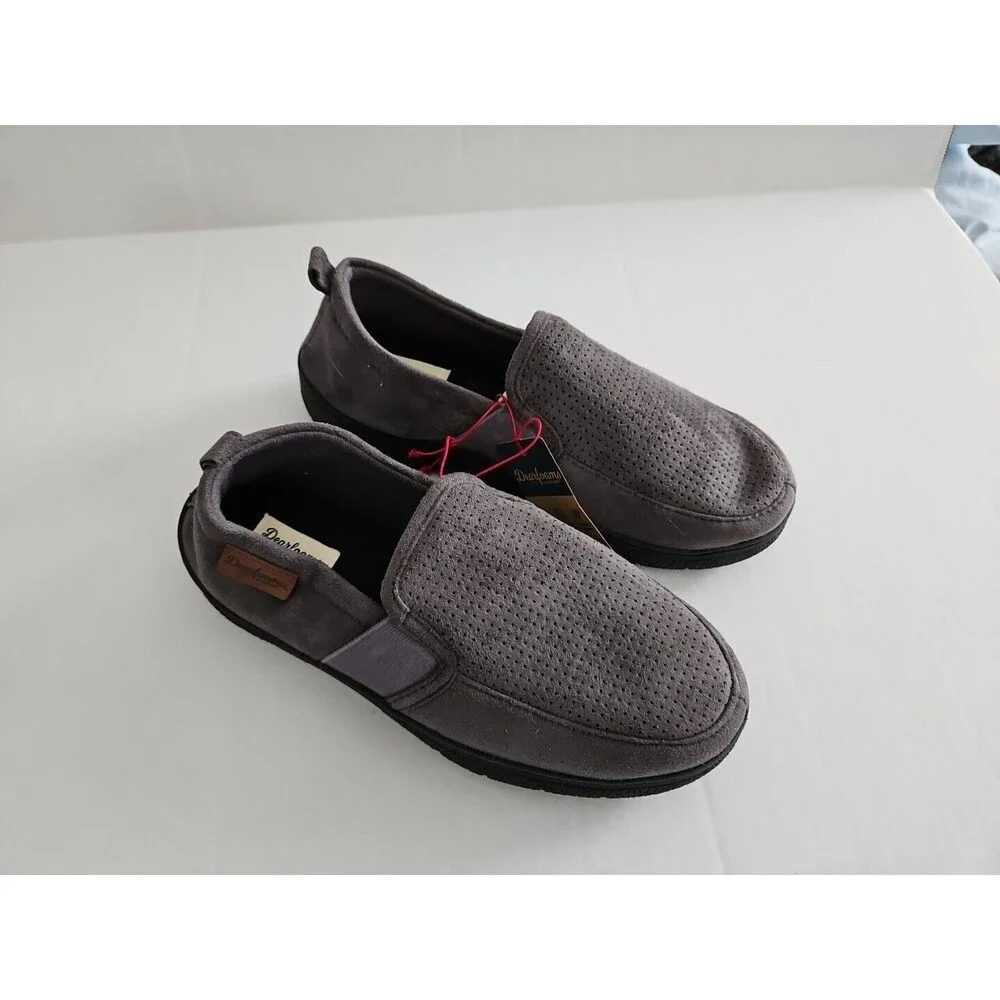 7-8 (S) Men's Cozy Comfort Perforated Microsuede Slipper Gel Memory Foam #4599